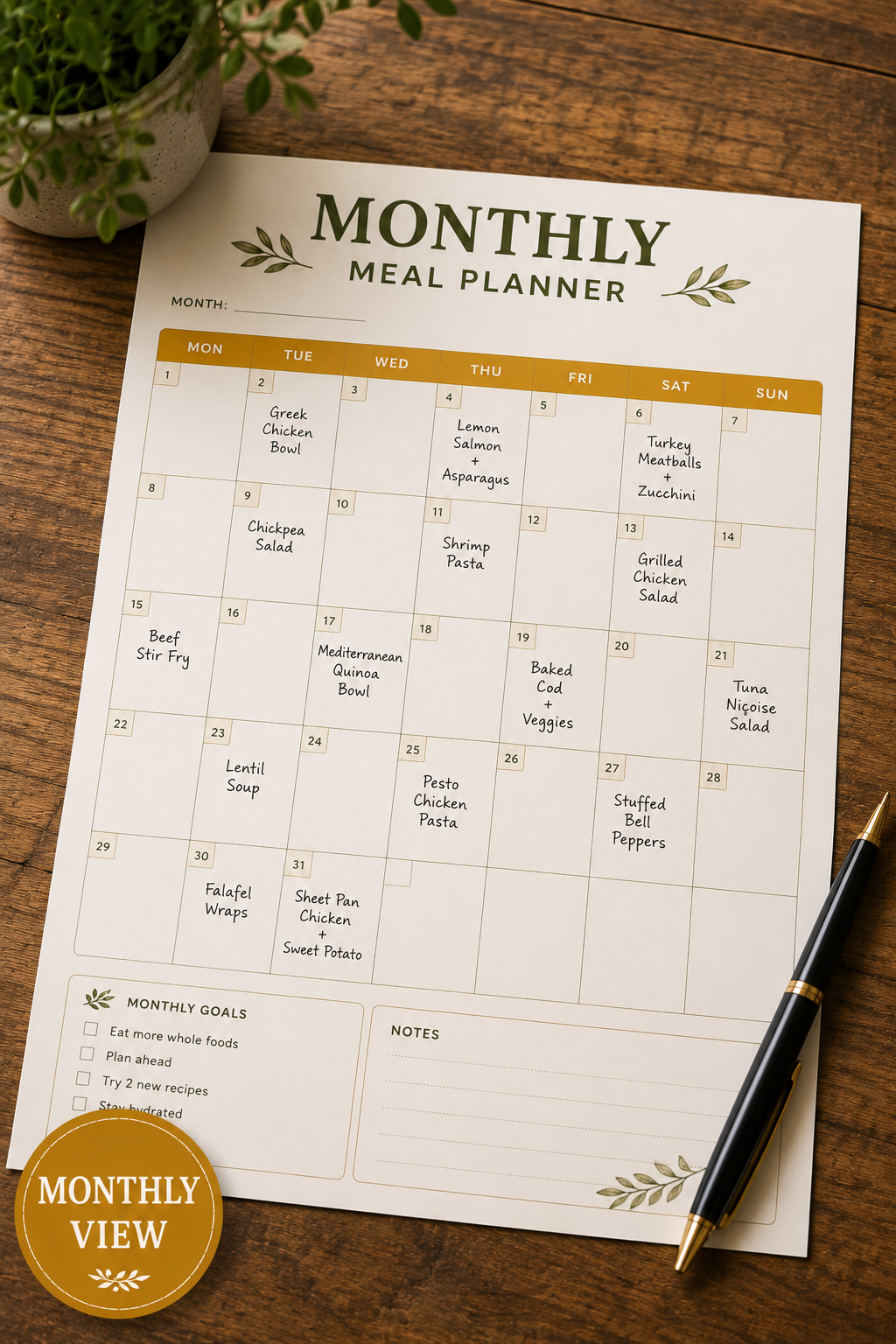 Monthly planner