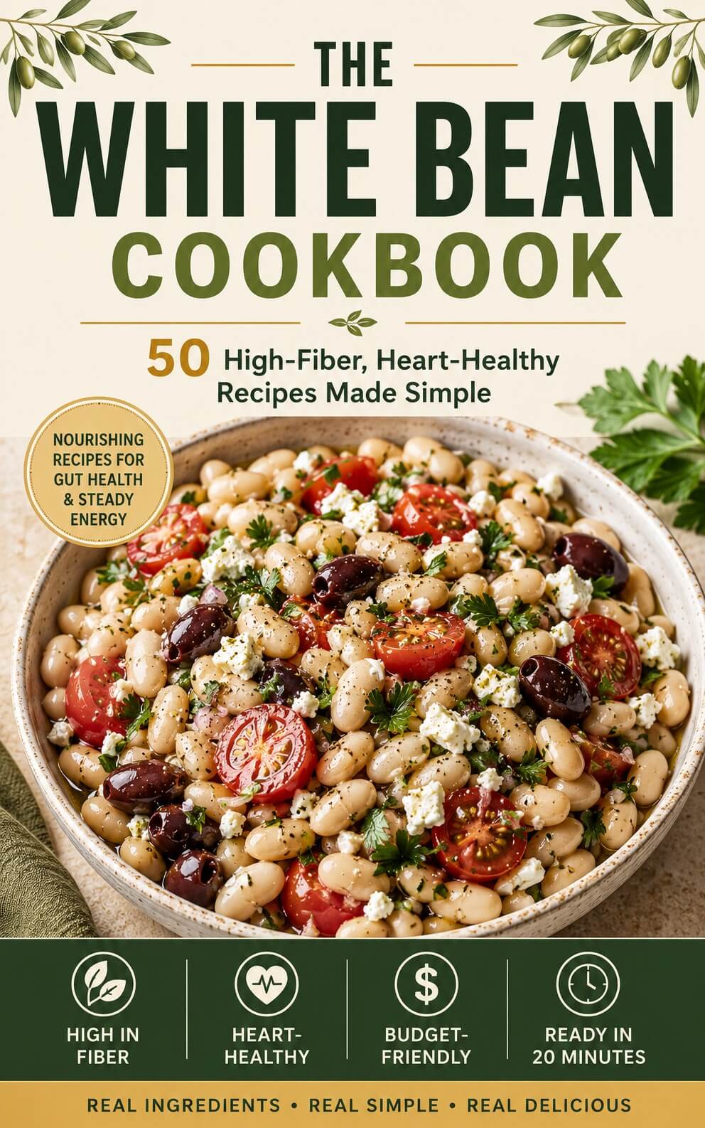 White Beans Made Easy digital recipe ebook cover — 40+ high-protein white bean recipes cookbook
